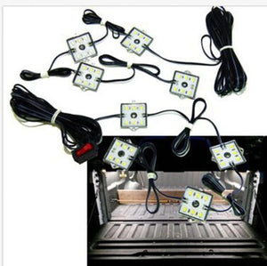 8/10Pcs Universal Truck Bed Trunk Lighting Strip 6000K White LEDs