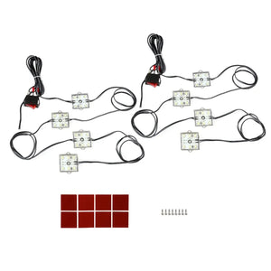 8/10Pcs Universal Truck Bed Trunk Lighting Strip 6000K White LEDs