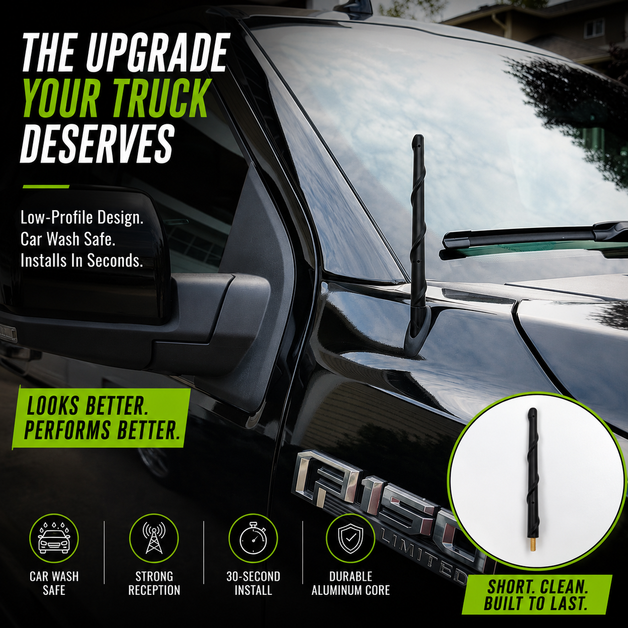 TruckForge™ Stealth Antenna Fits Ford F15/F250/F350 2009-2026
