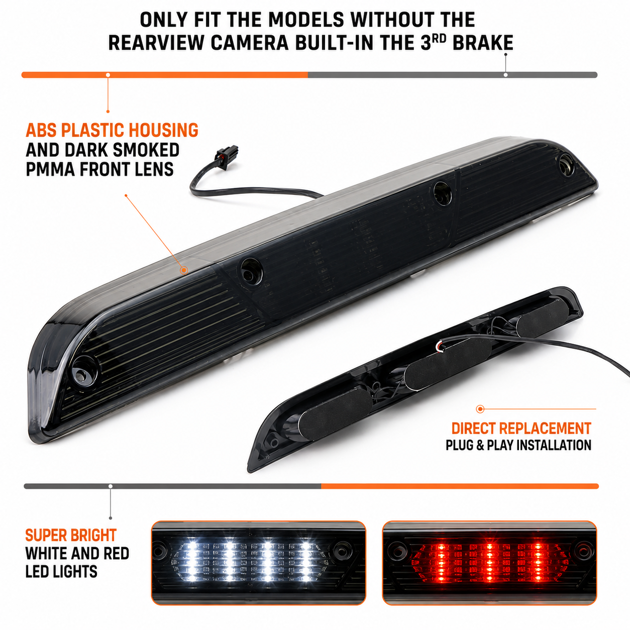 Ford F-150 3Rd Brake Light 2015-2020 Led Smoked Lens