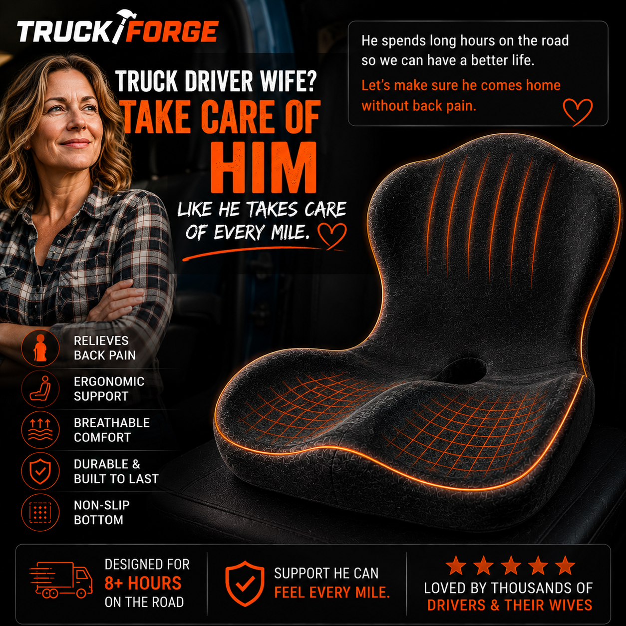 TruckForge LongHaul™ Seat Cushion