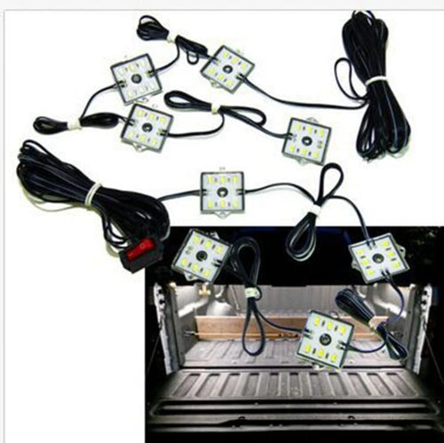 8/10Pcs Universal Truck Bed Trunk Lighting Strip 6000K White LEDs